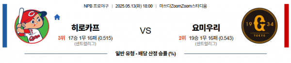 5월 13일 NPB 히로카프 vs 요미우리