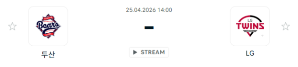 [대한민국 KBO] 2026년04월25일 두산 베어스 vs LG 트윈스 | 스포츠 분석 무료 중계 토친놈