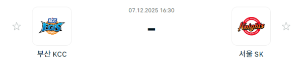 [대한민국 KBL] 2025년12월07일 부산 KCC 이지스 vs 서울 SK 나이츠 | 스포츠 분석 무료 중계 토친놈
