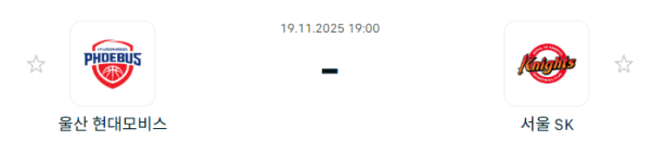[대한민국 KBL] 2025년11월19일 울산 현대모비스 피버스 vs 서울 SK 나이츠 | 스포츠 분석 무료 중계 토친놈