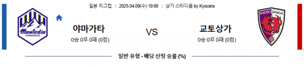 4월 9일 일본 리그컵 야마가타 vs 교토상가
