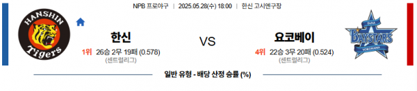 5월 28일 NPB 한신 vs 요코베이