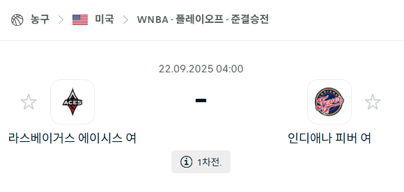 [미국 WNBA] 2025년9월20일 라스베이거스 에이시스 vs 인디애나 피버 분석 중계