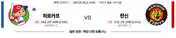 5월 30일 NPB 히로카프 vs 한신