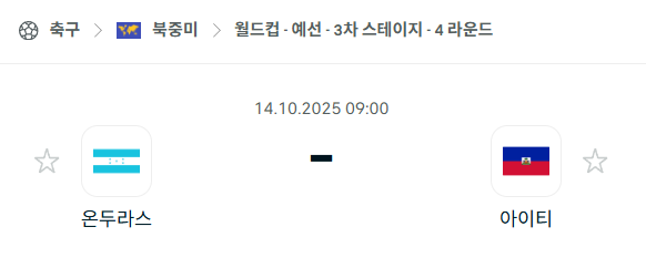 [북중미 월드컵예선] 2025년10월14일 온두라스 vs 아이티 분석 중계