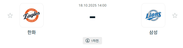 [KBO 프로야구] 2025년10월18일 한화 이글스 vs 삼성 라이온즈 분석 중계